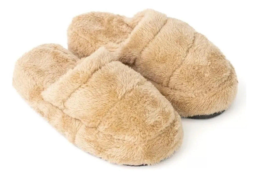 2x1 Pantuflas De Mujer Pantuflon Piel Corderito Super Calentitas