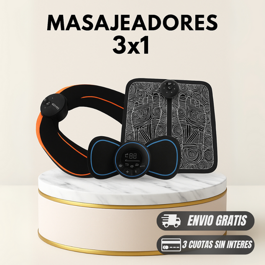 Kilu® | Combo Masajeador 3x1 Portátil