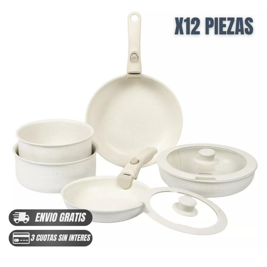 Set Ollas Natural Mango Desmontable x12